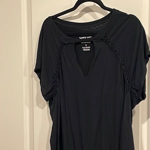 Torrid size 1 black t-shirt with cutout design